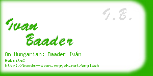 ivan baader business card